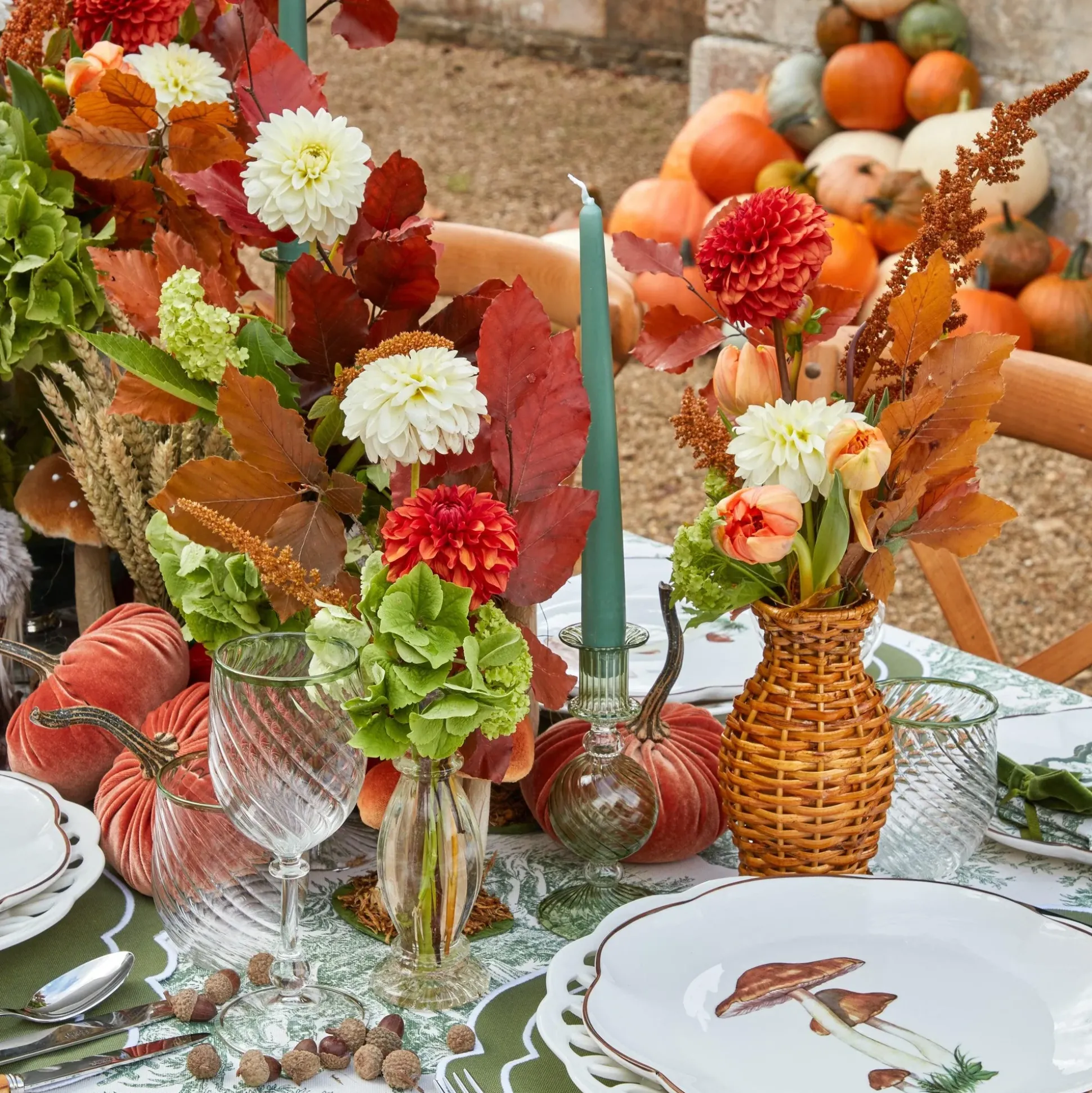 Dusty Green Candles (Set Of 8)