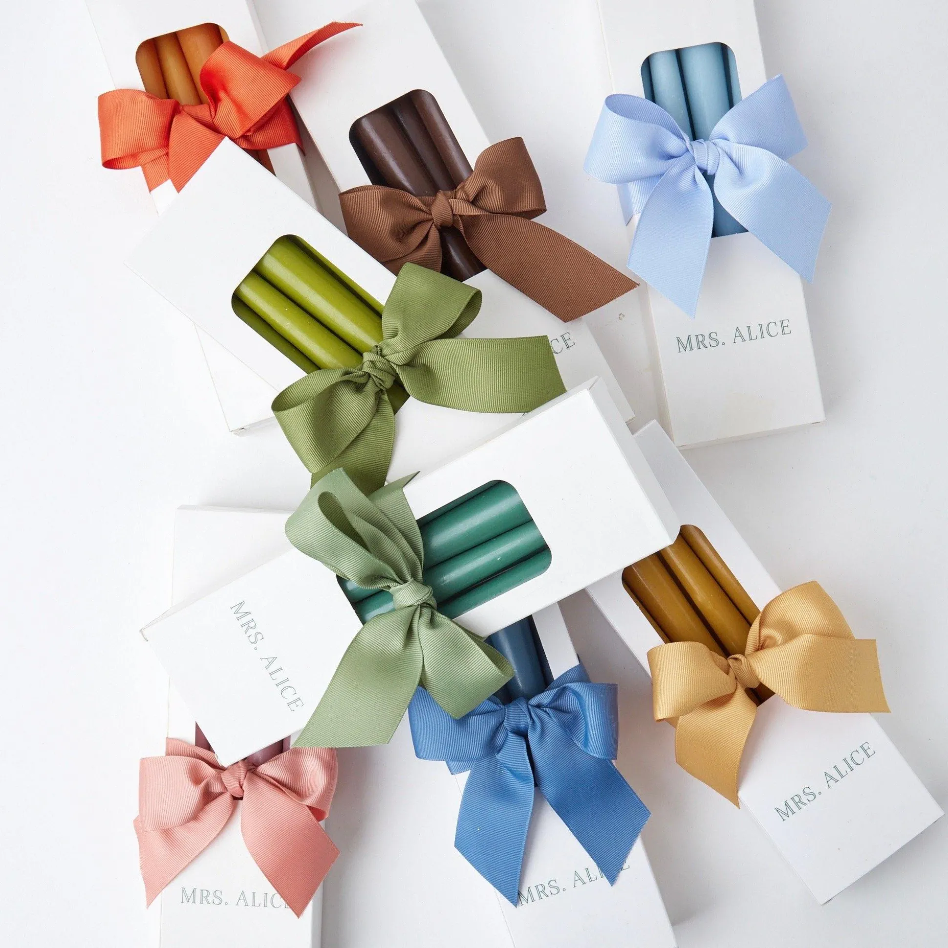 Dusty Green Candles (Set Of 8)