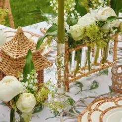 Eden Green Fluted Candle Holders (Pair)