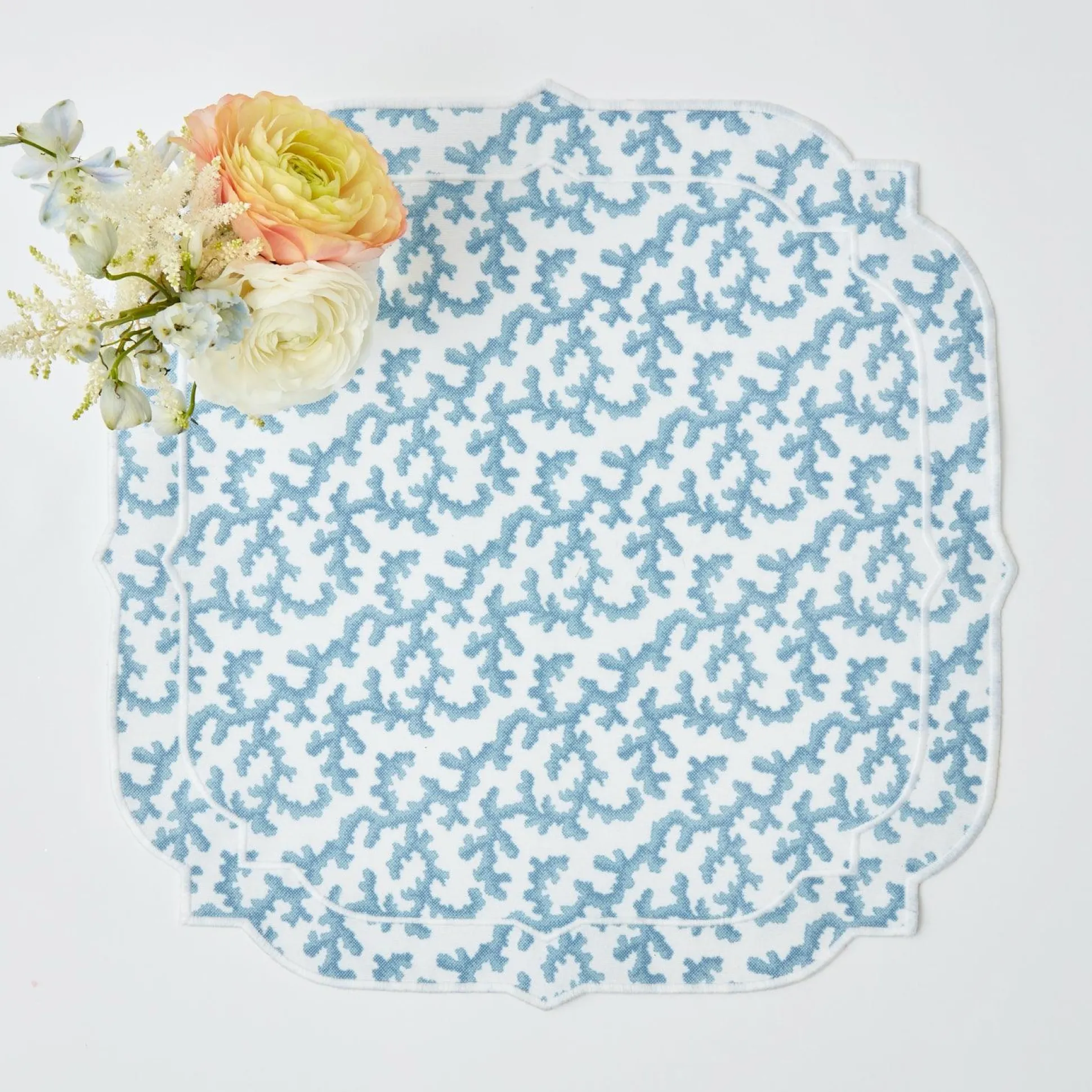 Edie Blue Coral Napkins (Set Of 4)
