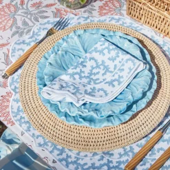 Edie Blue Coral Napkins (Set Of 4)