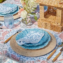 Edie Blue Coral Napkins (Set Of 4)