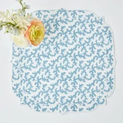 Edie Blue Coral Placemats & Napkins (Set Of 4)