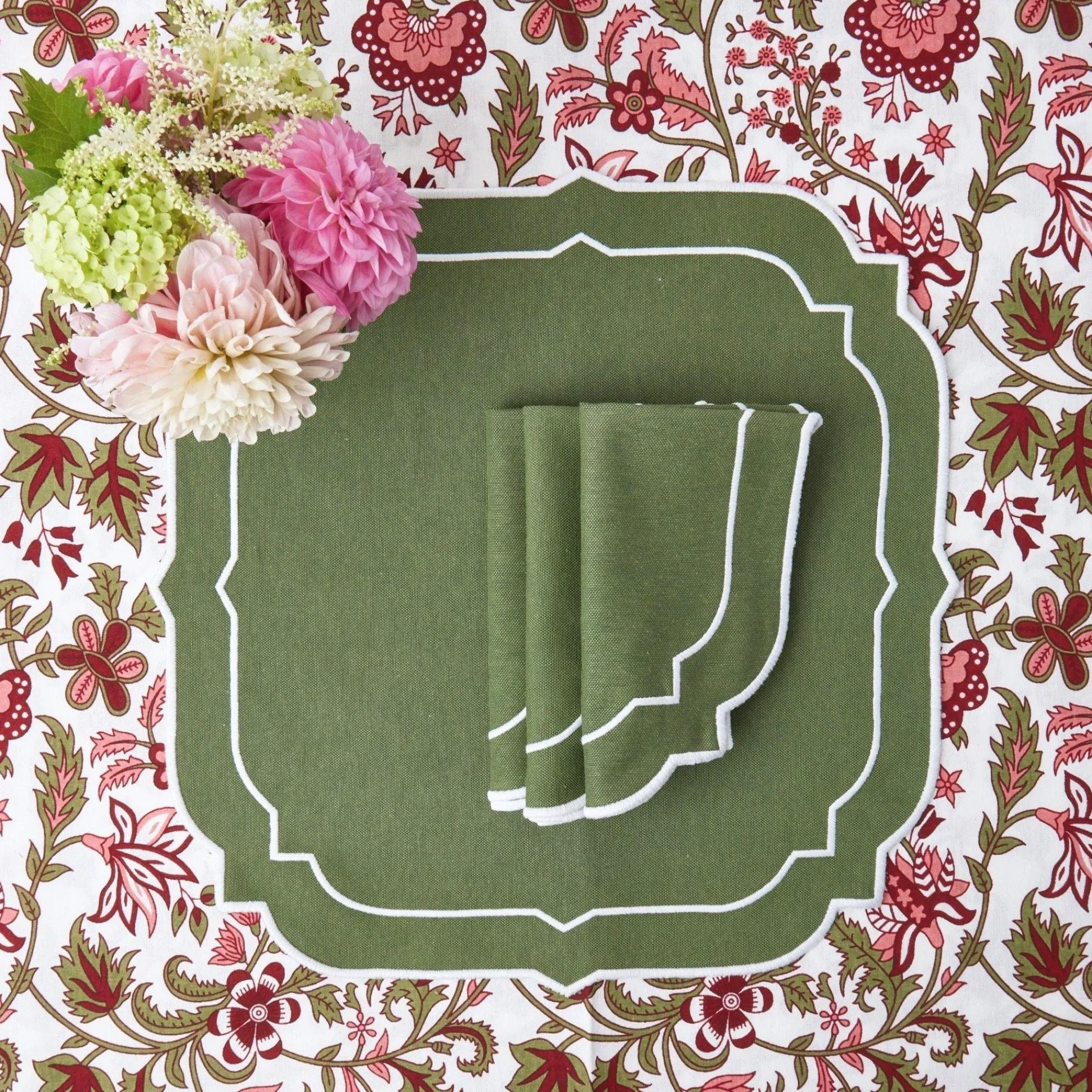 Edie Moss Green Napkins (Set Of 4)