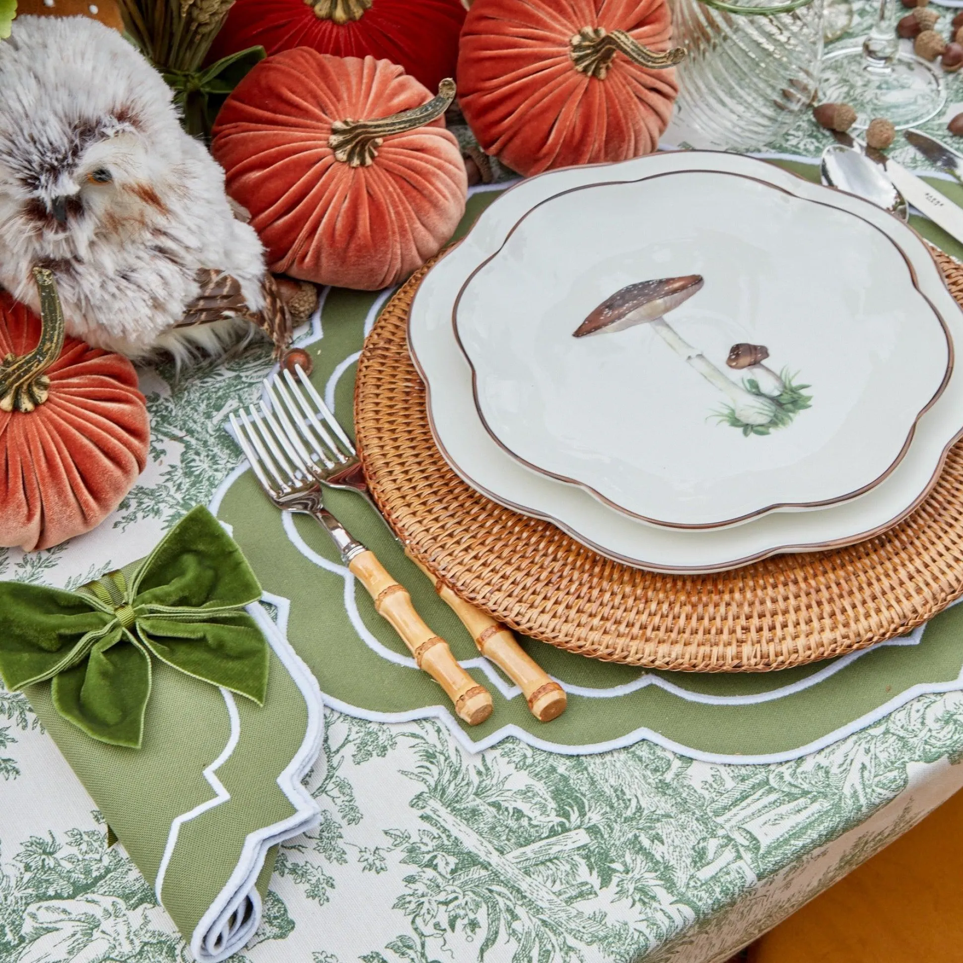 Edie Moss Green Napkins (Set Of 4)