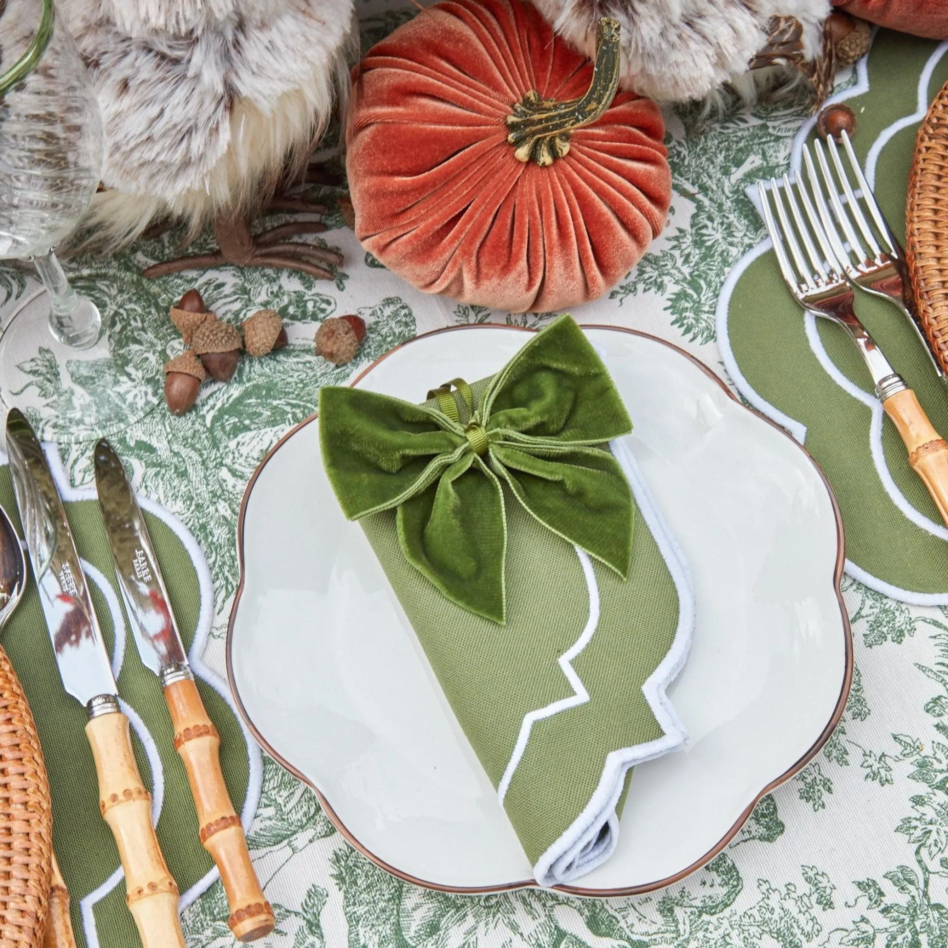 Edie Moss Green Napkins (Set Of 4)