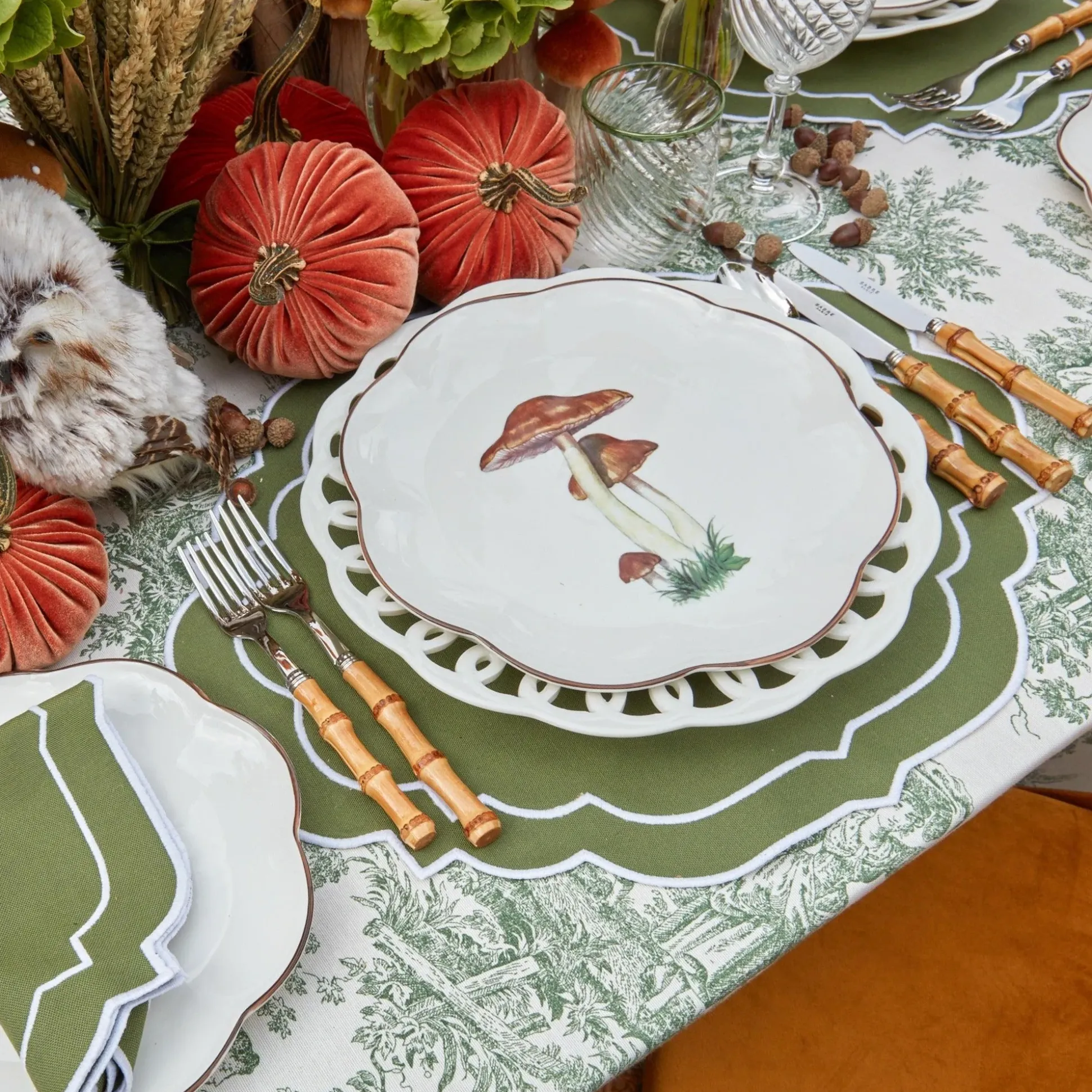 Edie Moss Green Napkins (Set Of 4)