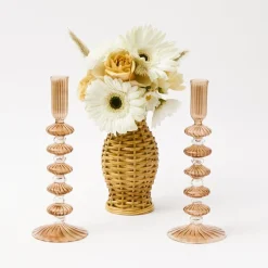 Elodie Chestnut Candle Holder (Pair)