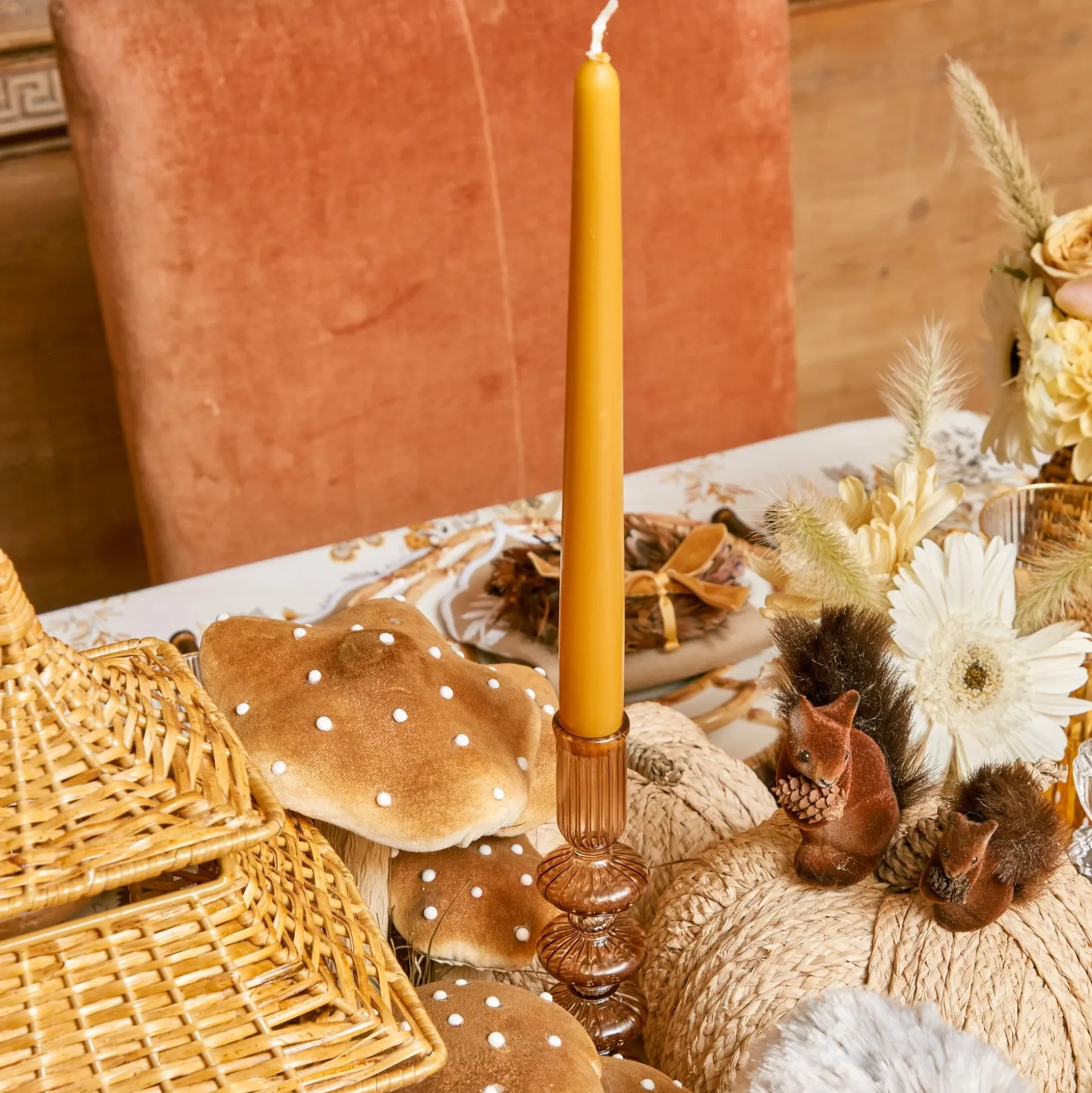 Elodie Chestnut Candle Holder (Pair)