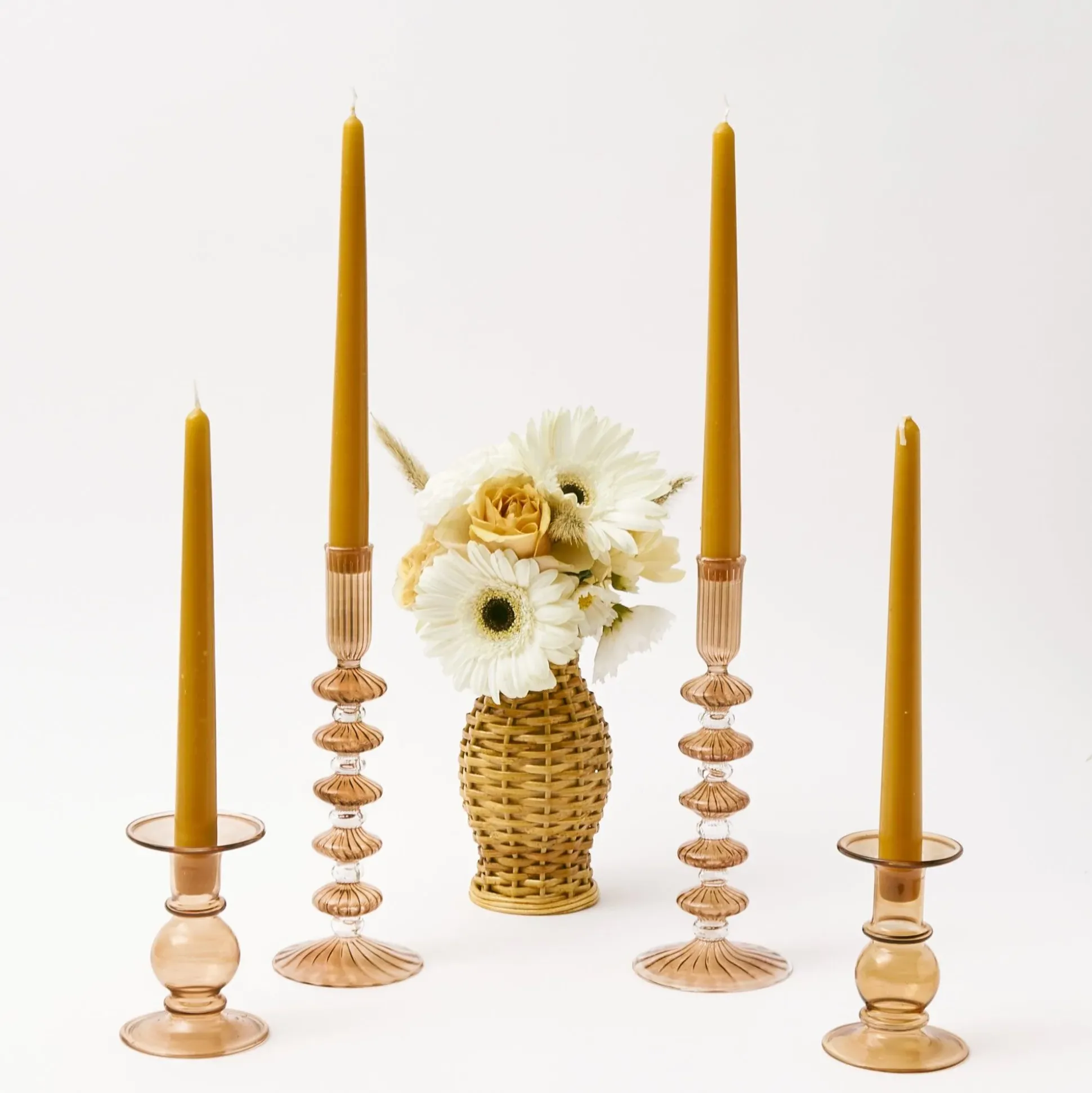 Elodie Chestnut Candle Holder (Pair)
