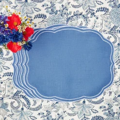 Eloise Blue Placemats & Coronation Napkins (Set Of 4)