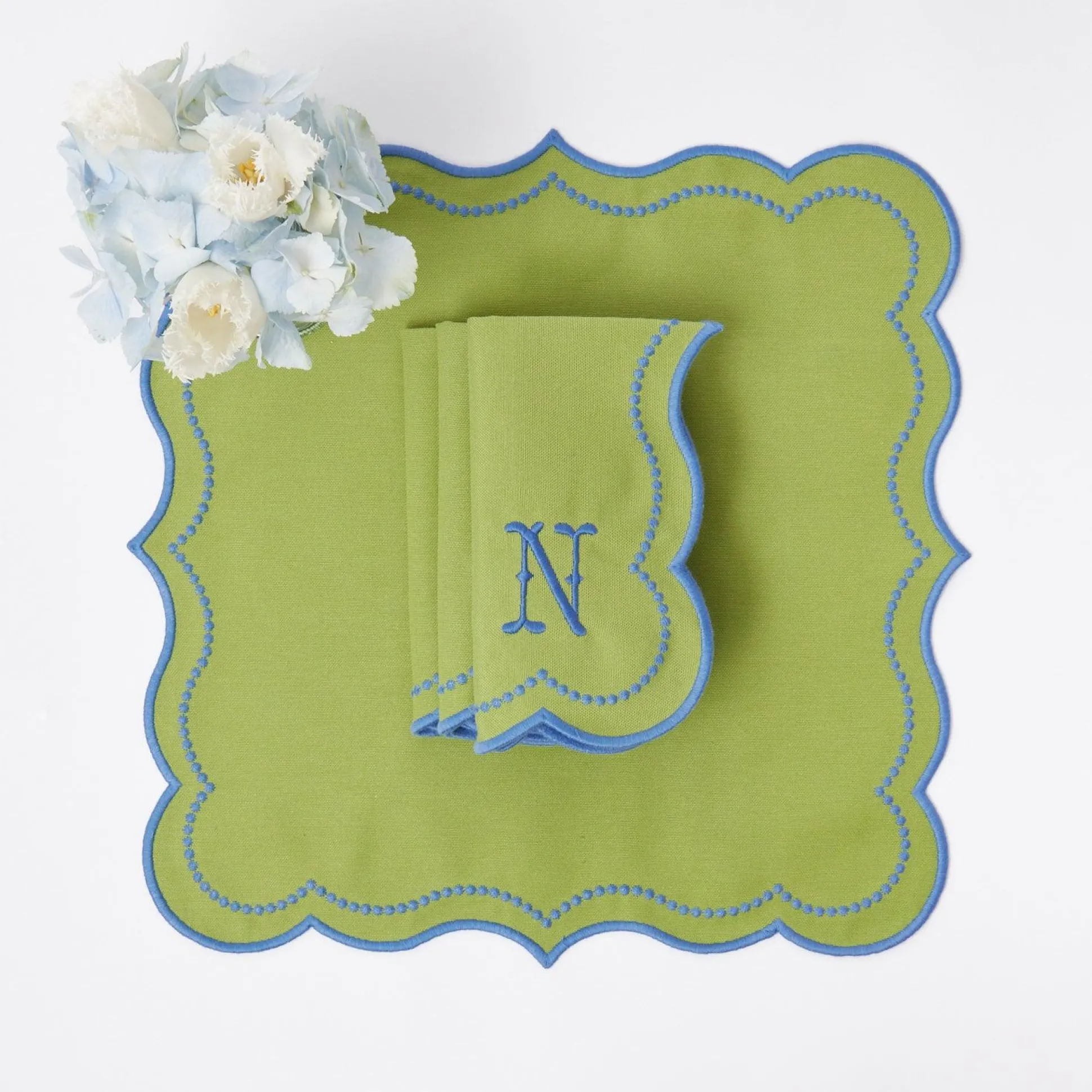 Eloise Green And Blue Napkins (Set Of 4)