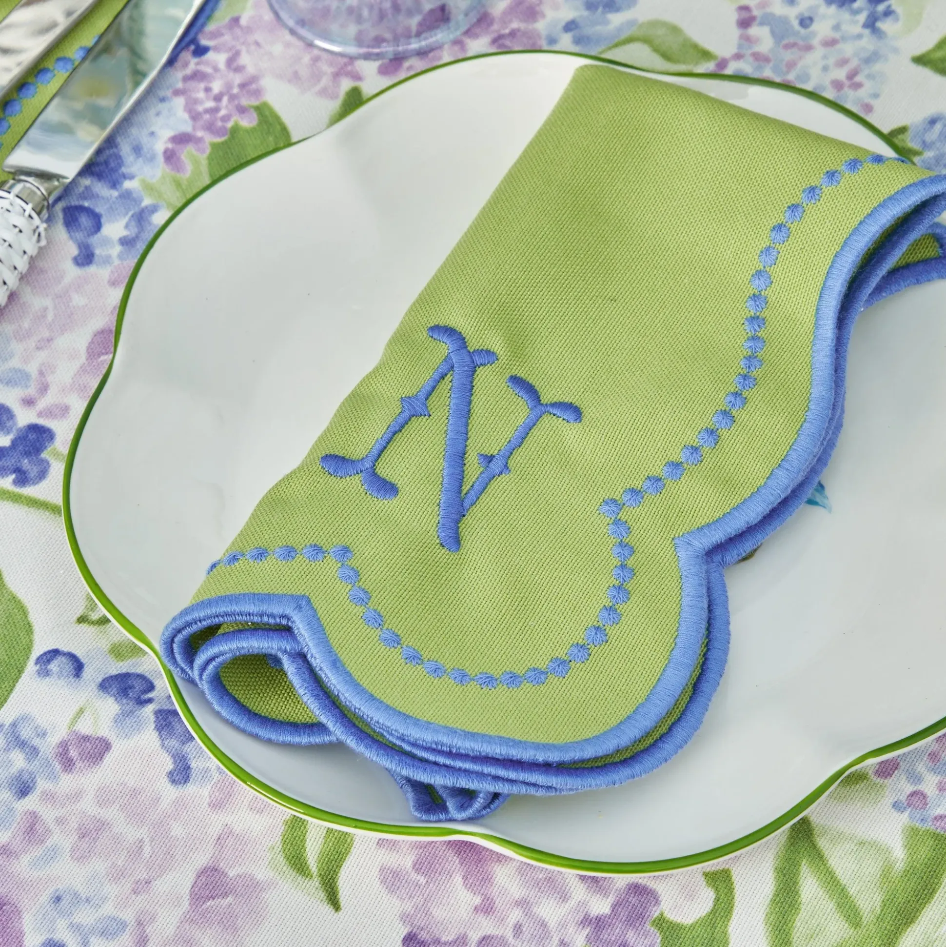 Eloise Green And Blue Napkins (Set Of 4)