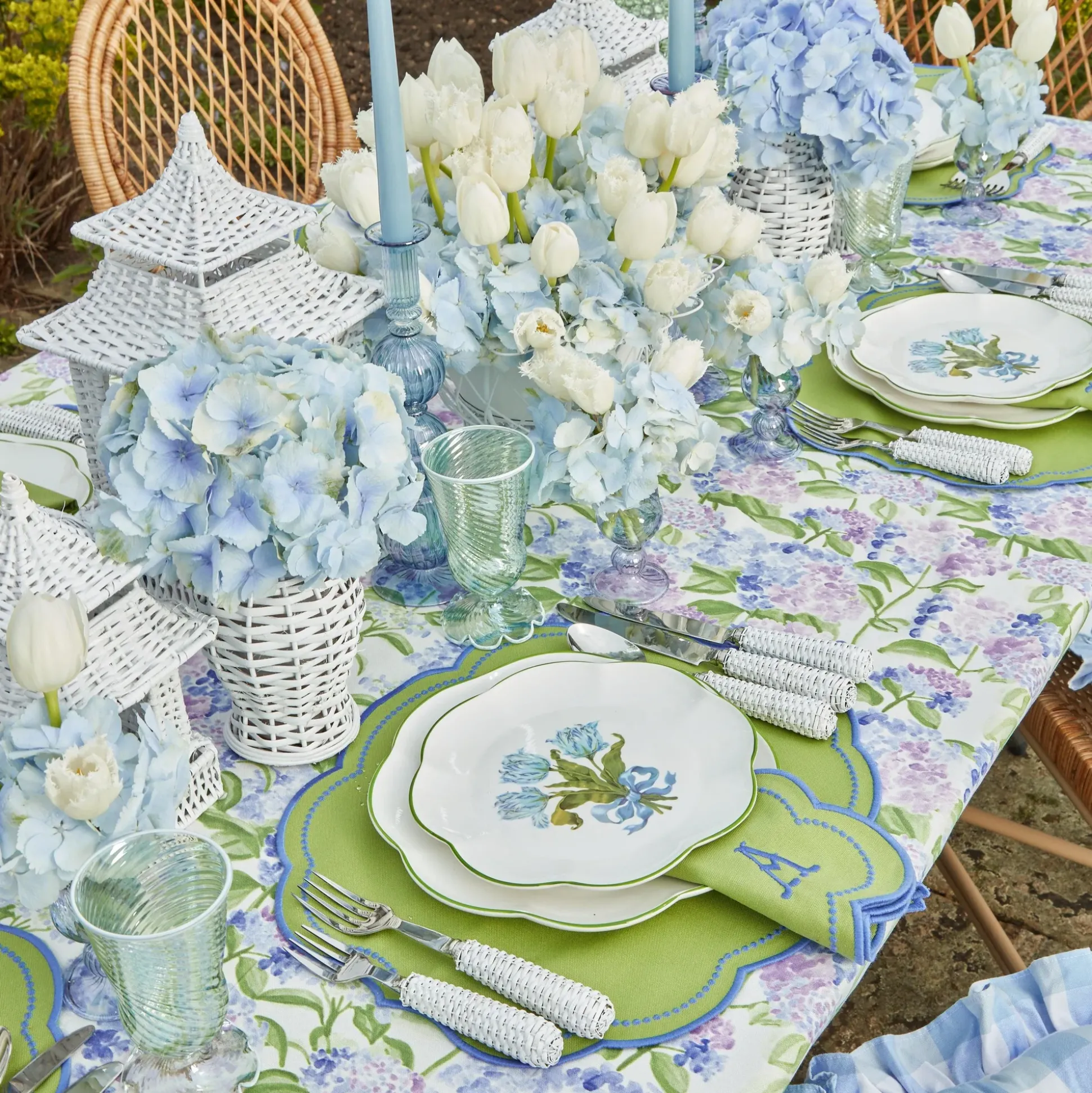 Eloise Green And Blue Napkins (Set Of 4)