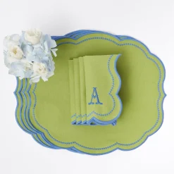 Eloise Green And Blue Napkins (Set Of 4)