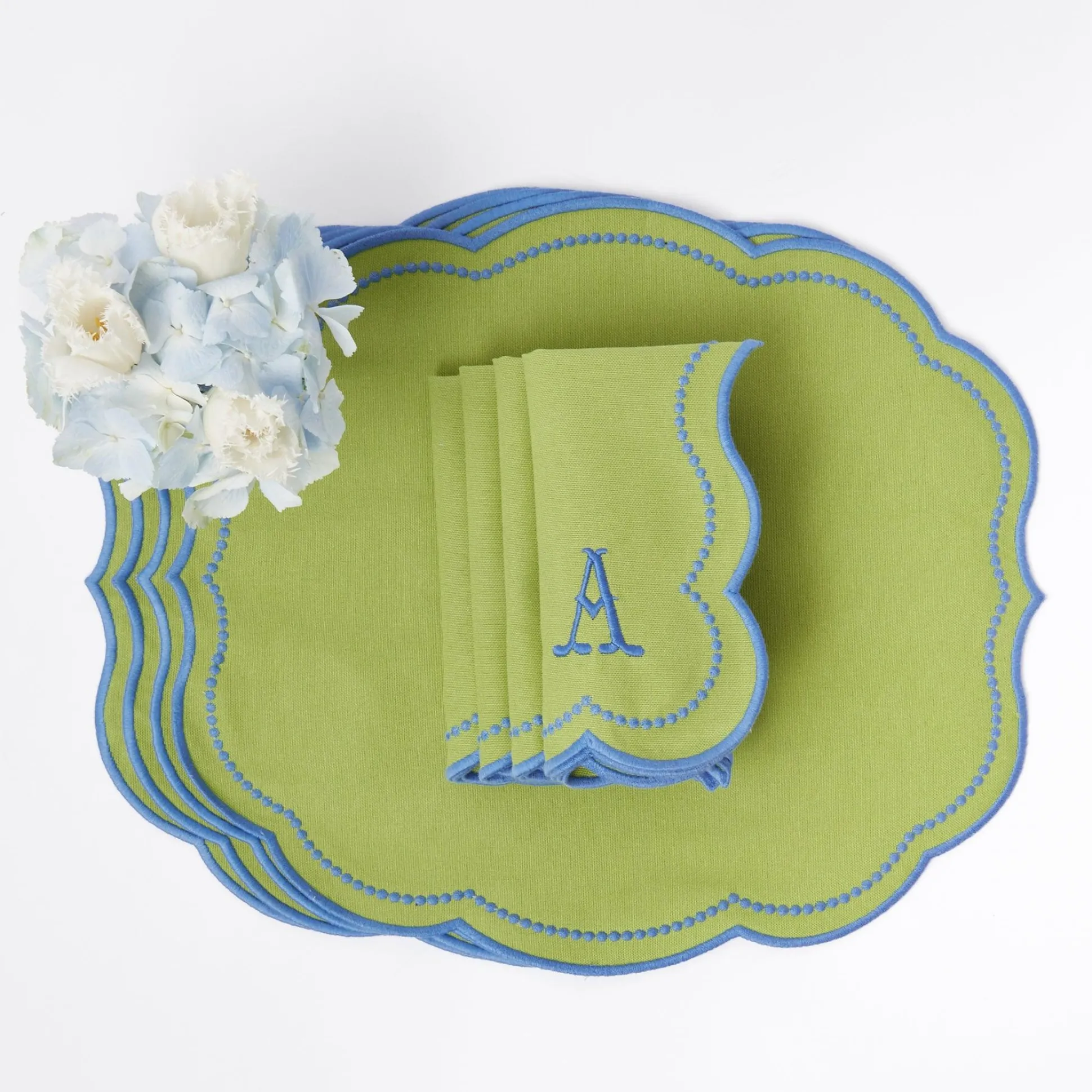 Eloise Green And Blue Napkins (Set Of 4)