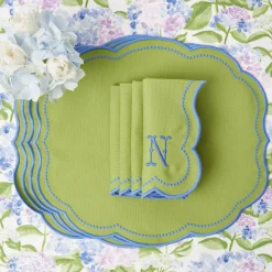 Eloise Green And Blue Placemats & Napkins (Set Of 4)