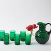 Emerald Green Hobnail Glasses (Set Of 6)
