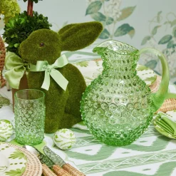 Emerald Hobnail Glasses & Jug Set
