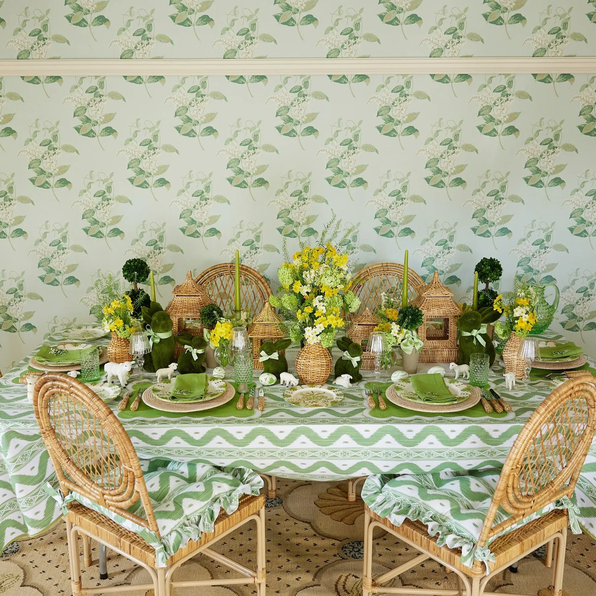 Emerald Hobnail Glasses & Jug Set