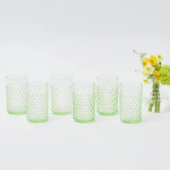 Emerald Hobnail Glasses (Set Of 6)