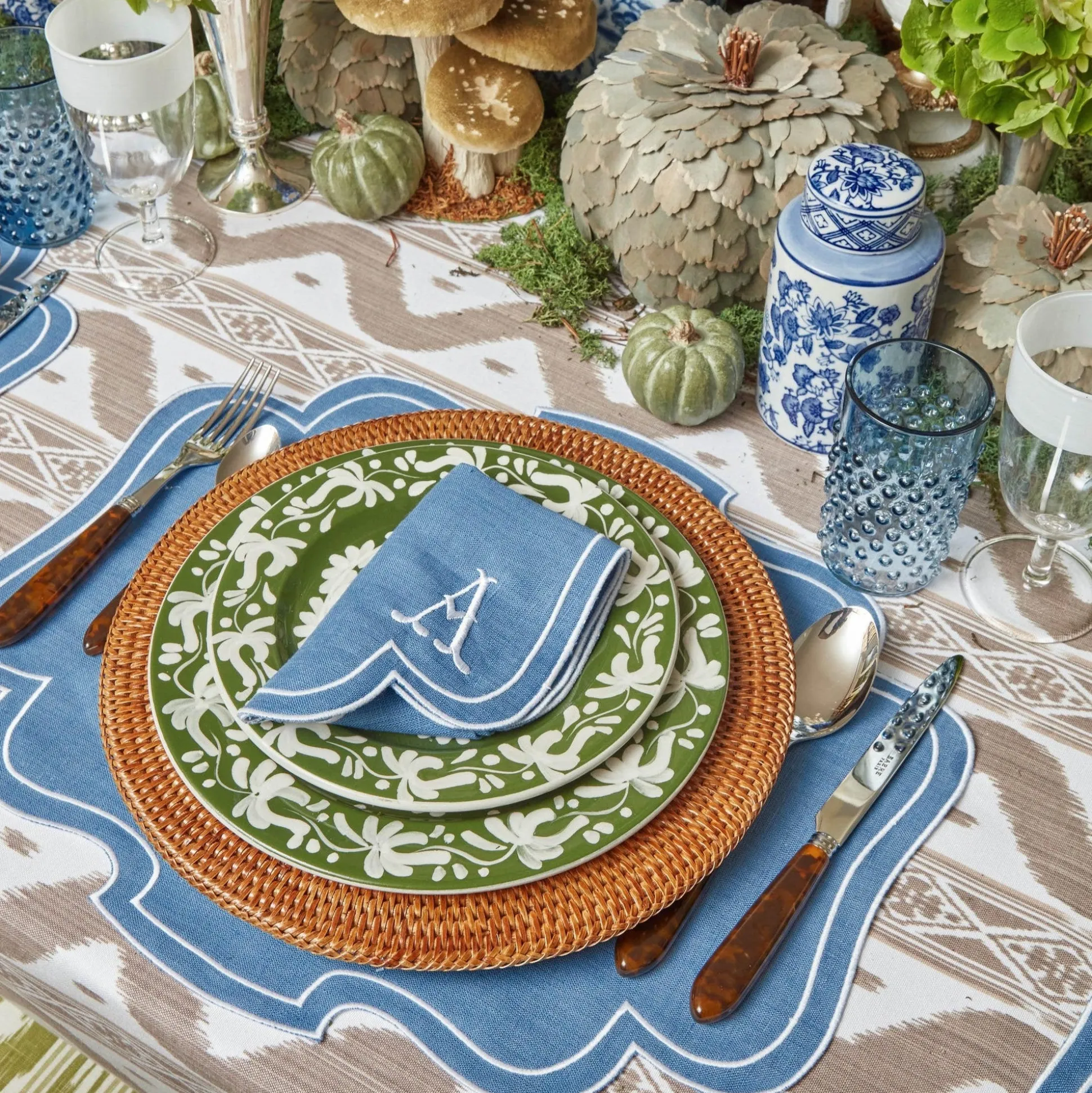 Eve Blue Linen Napkins (Set Of 4)