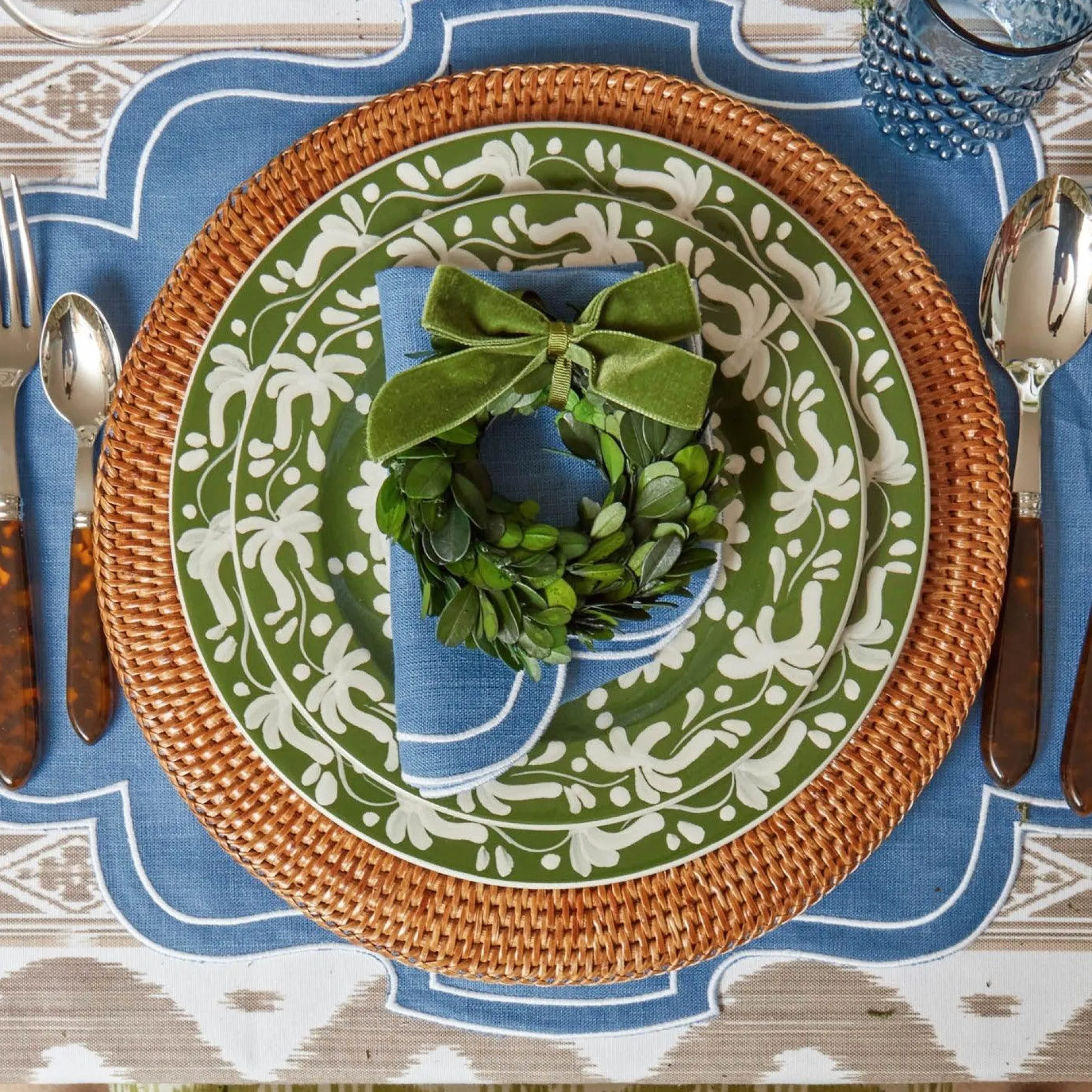 Eve Blue Linen Napkins (Set Of 4)