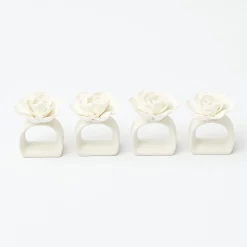 Fiore Porcelain Napkin Rings (Set Of 4)