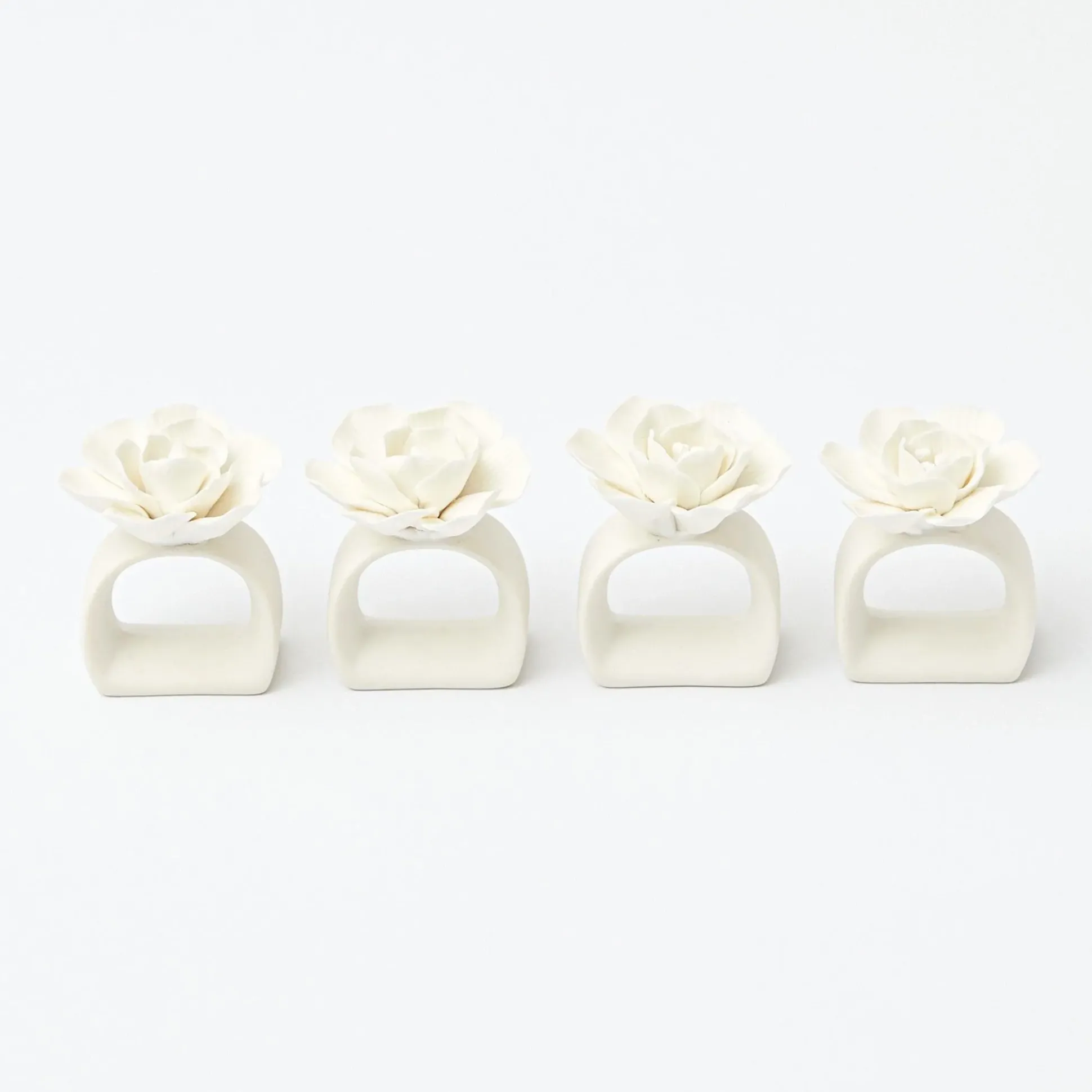 Fiore Porcelain Napkin Rings (Set Of 4)