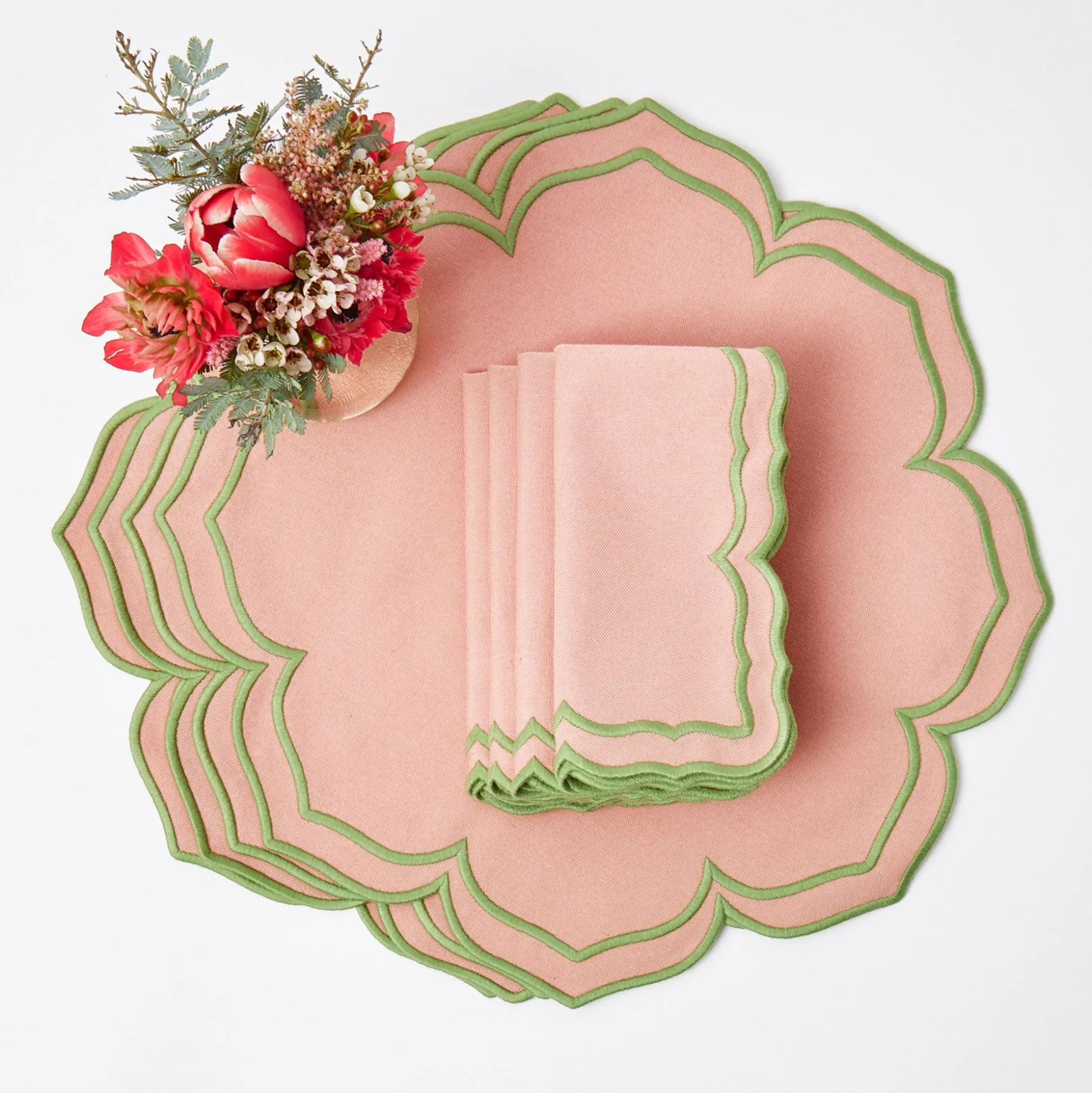 Fleur Pink Napkins (Set Of 4)
