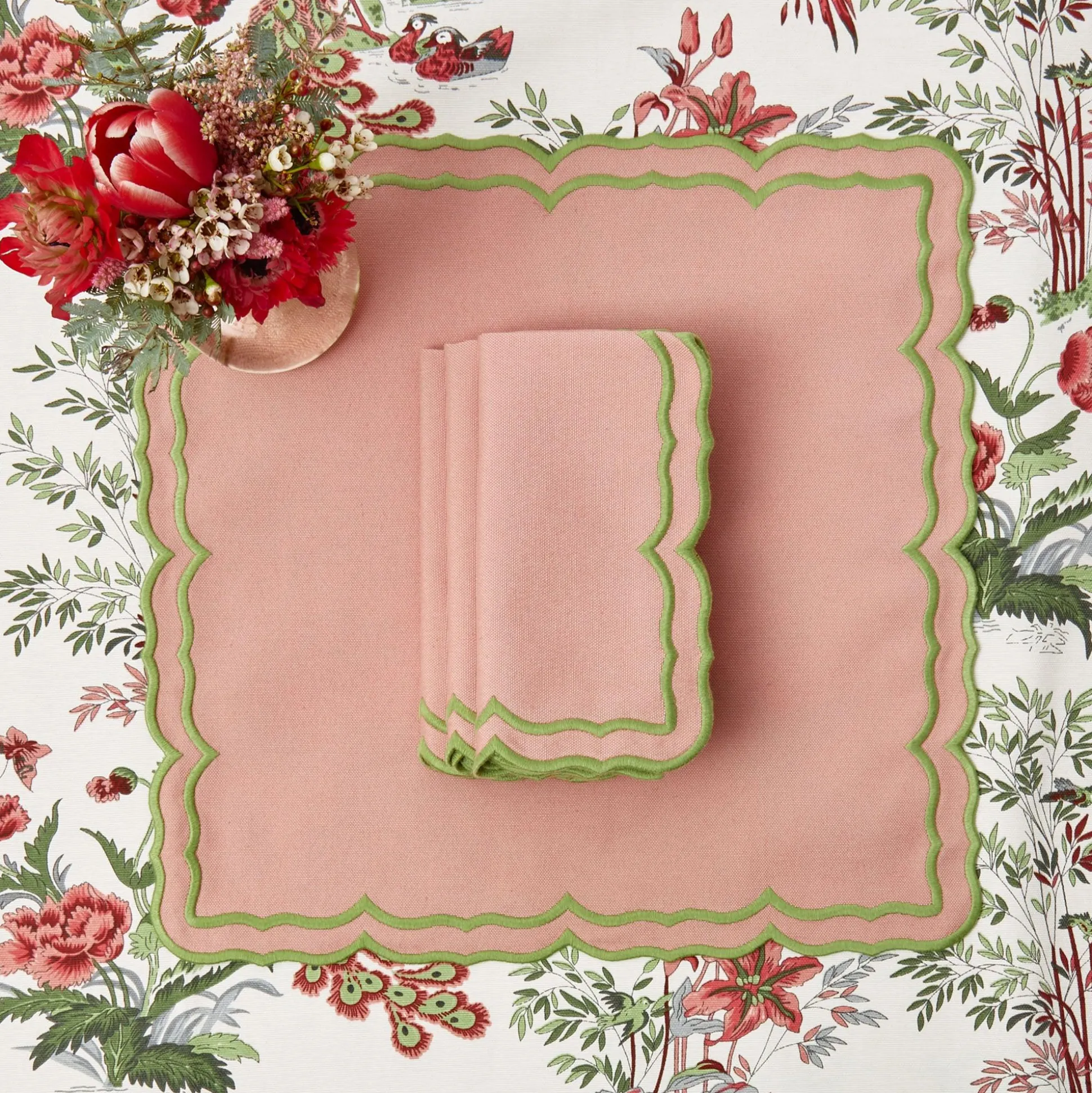 Fleur Pink Napkins (Set Of 4)