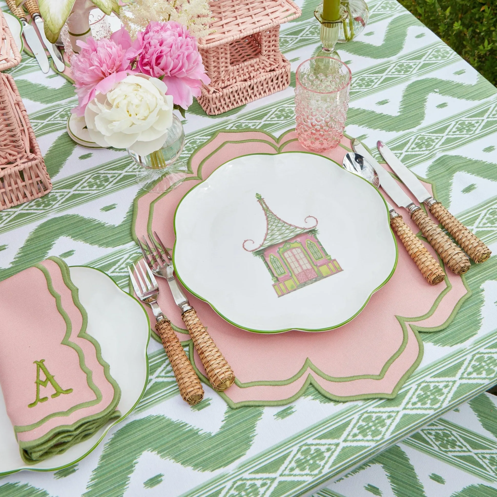 Fleur Pink Placemats & Napkins (Set Of 4)