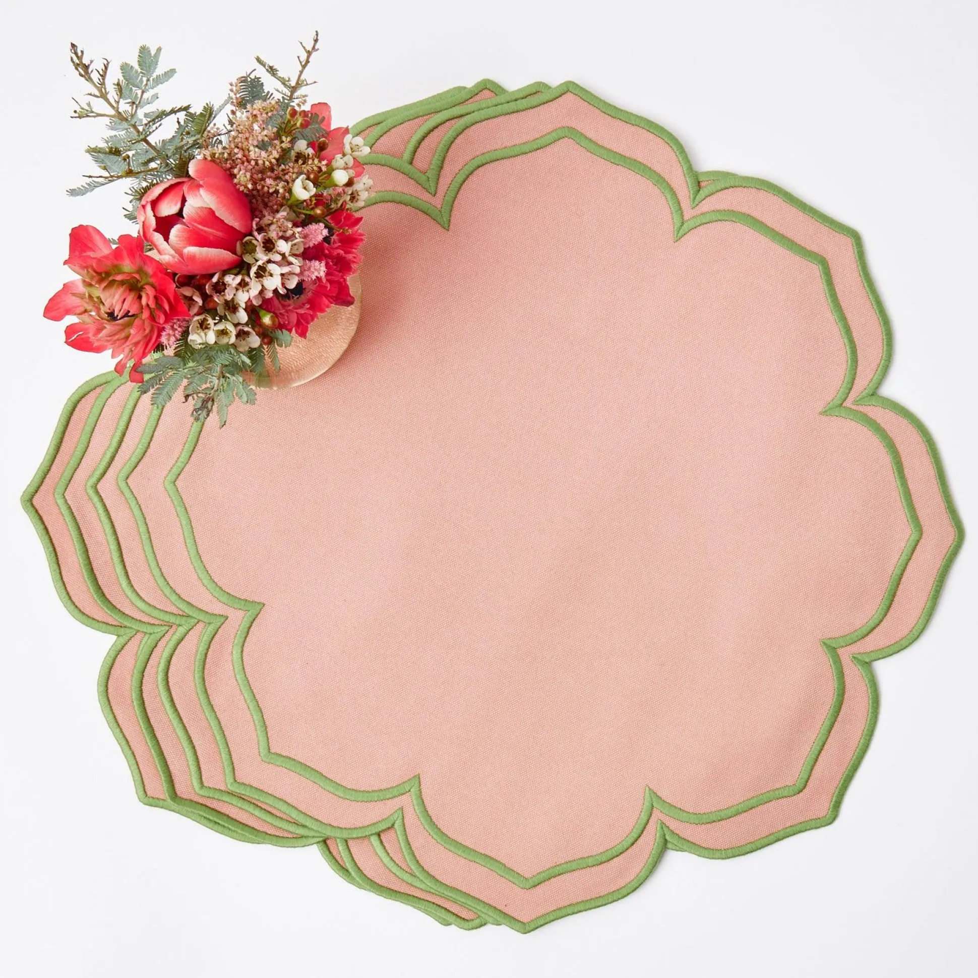 Fleur Pink Placemats & Napkins (Set Of 4)