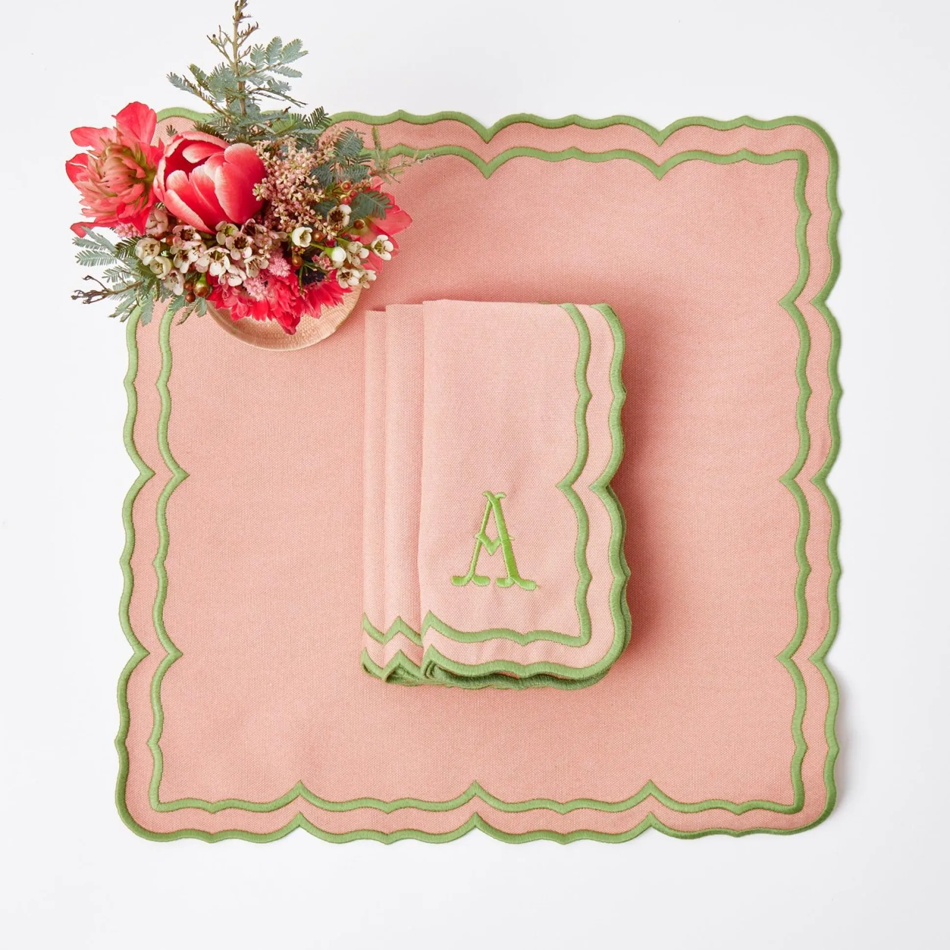 Fleur Pink Placemats & Napkins (Set Of 4)