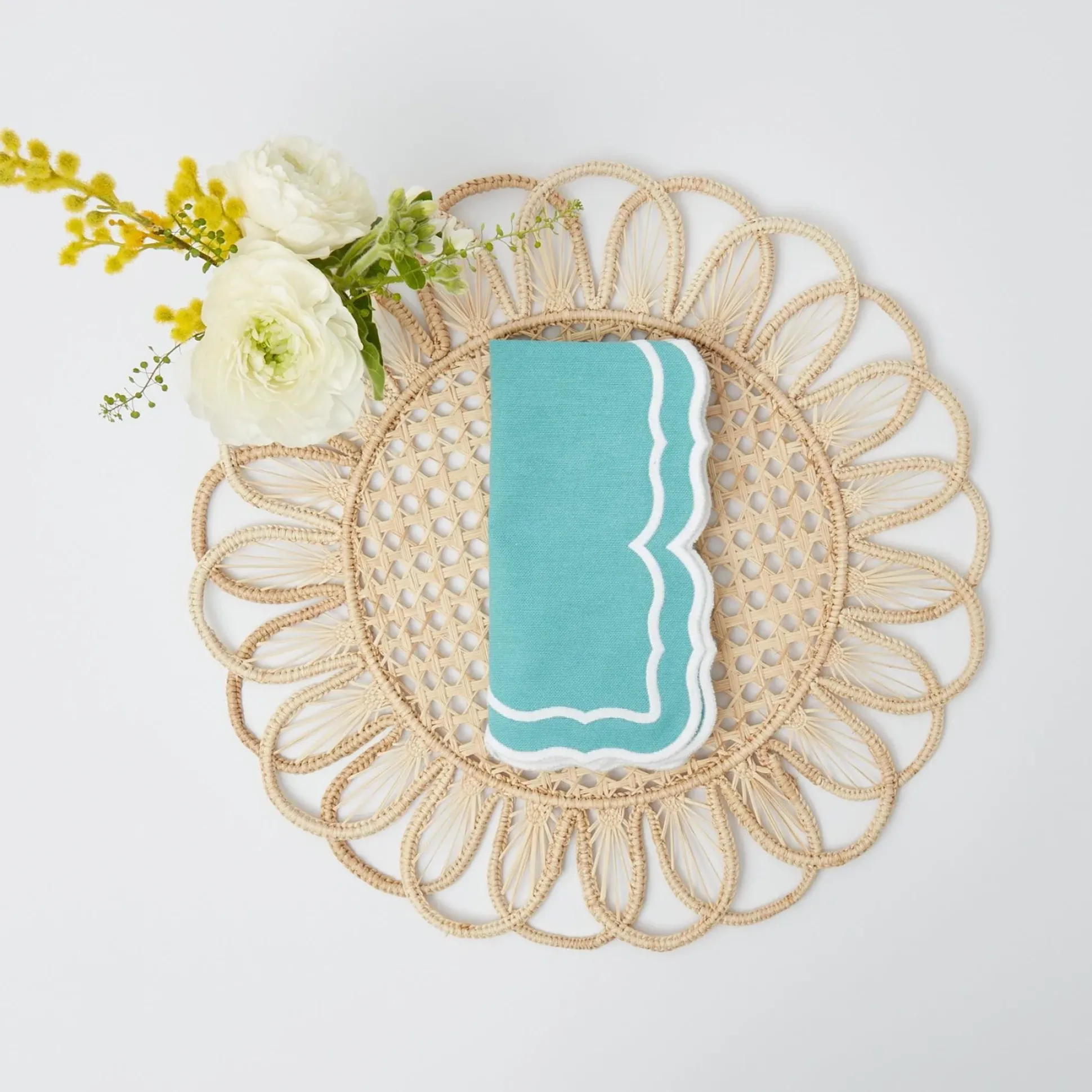 Fleur Turquoise Napkins (Set Of 4)