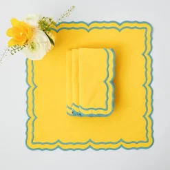 Fleur Yellow Napkins (Set Of 4)
