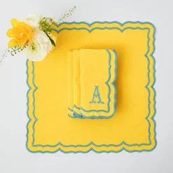 Fleur Yellow Napkins (Set Of 4)