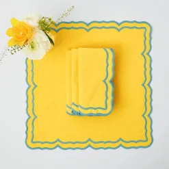 Fleur Yellow Napkins (Set Of 4)