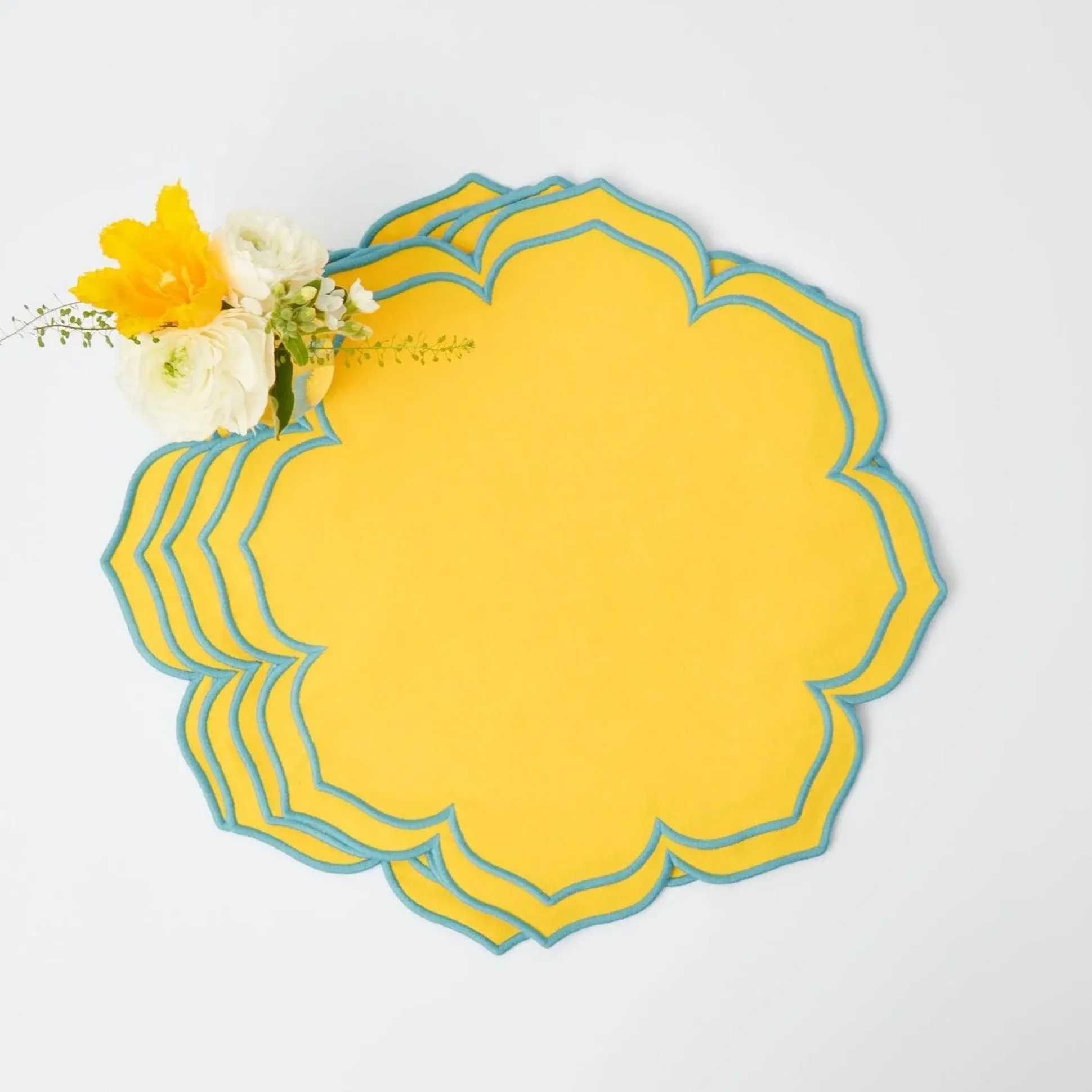 Fleur Yellow Placemats (Set Of 4)