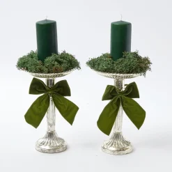 Forest Green Pillar Candles (Pair)