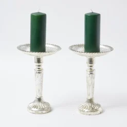 Forest Green Pillar Candles (Pair)