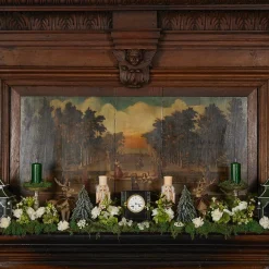 Forest Green Pillar Candles (Pair)