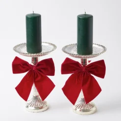 Forest Green Pillar Candles (Pair)