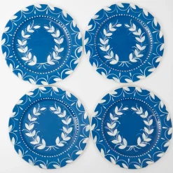 French Blue Garland Dinner Plates (Set Of 4)