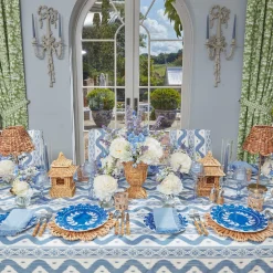 French Blue Garland Dinner Plates (Set Of 4)