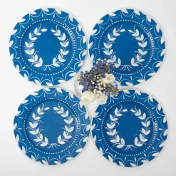 French Blue Garland Dinner Plates (Set Of 4)