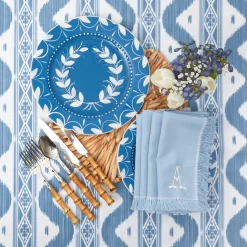 French Blue Garland Dinner Plate