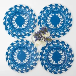 French Blue Garland Dinner & Starter Plates (Set Of 8)