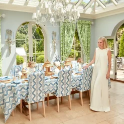 French Blue Garland Dinner Plates (Set Of 4)