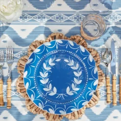French Blue Garland Dinner Plates (Set Of 4)